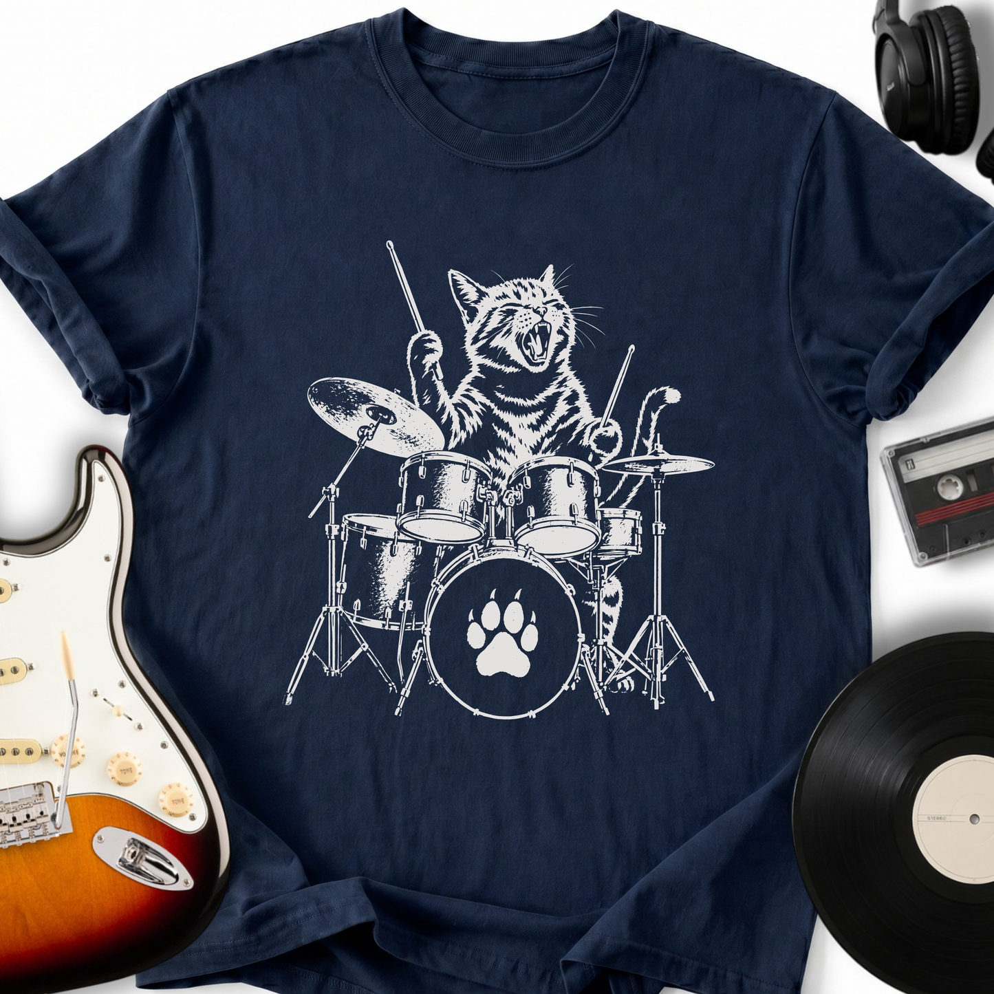 Cat Drummer T-Shirt