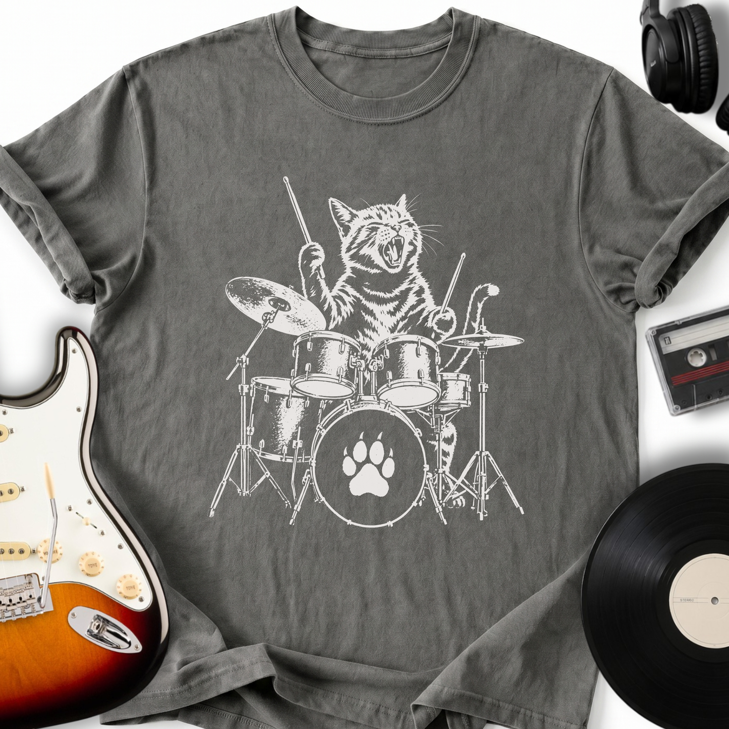 Cat Drummer T-Shirt