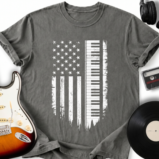 Distressed Piano Flag T-Shirt