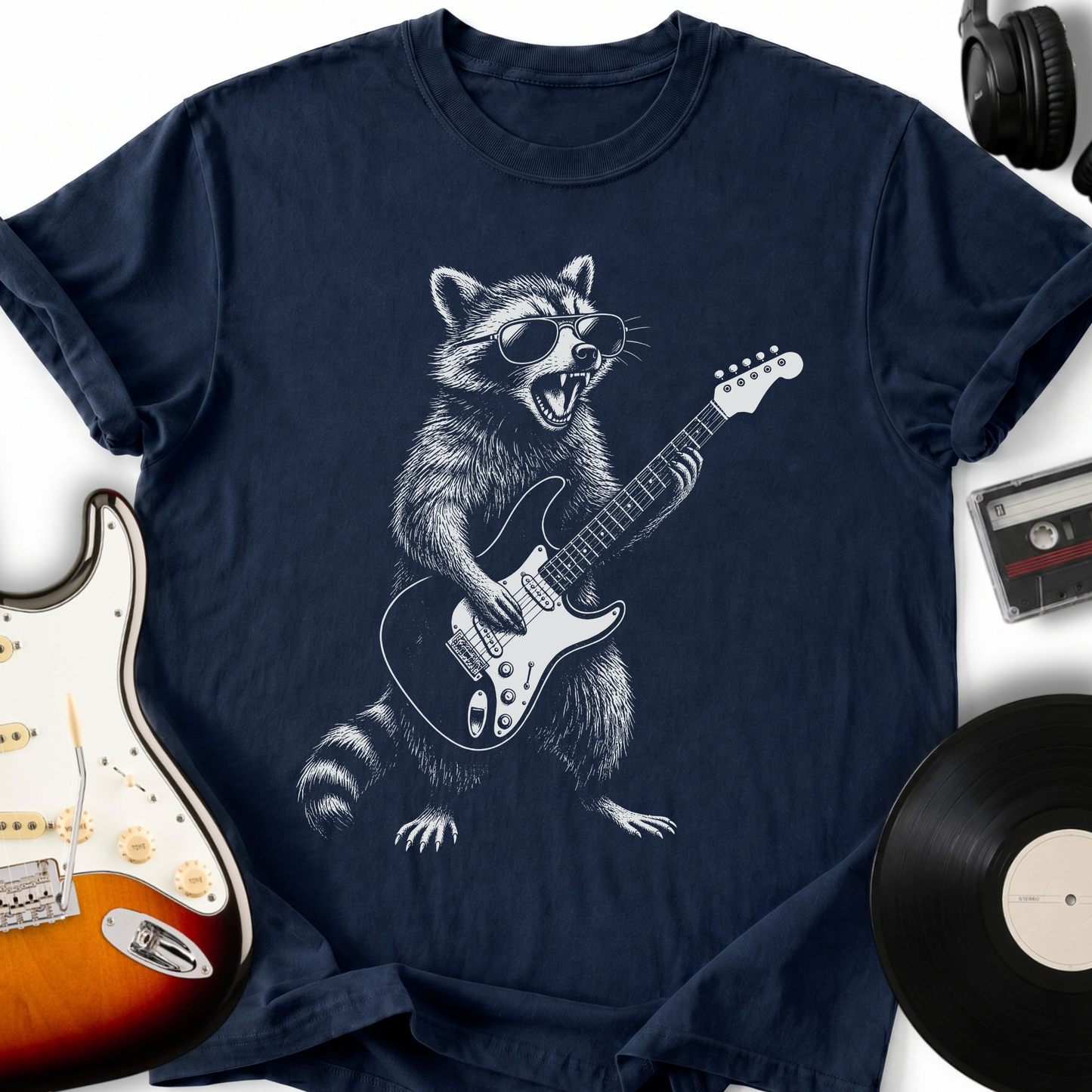 Raccoon Playing Guitar T-Shirt