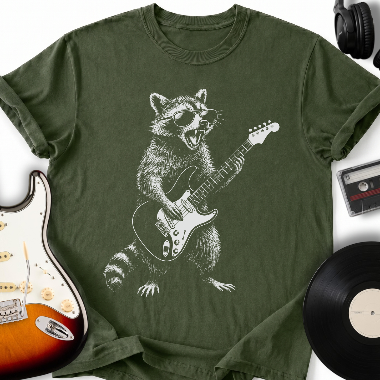 Raccoon Playing Guitar T-Shirt